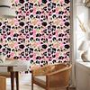 Pink glitter leather wallpaper powder pink, black and white 50x1000