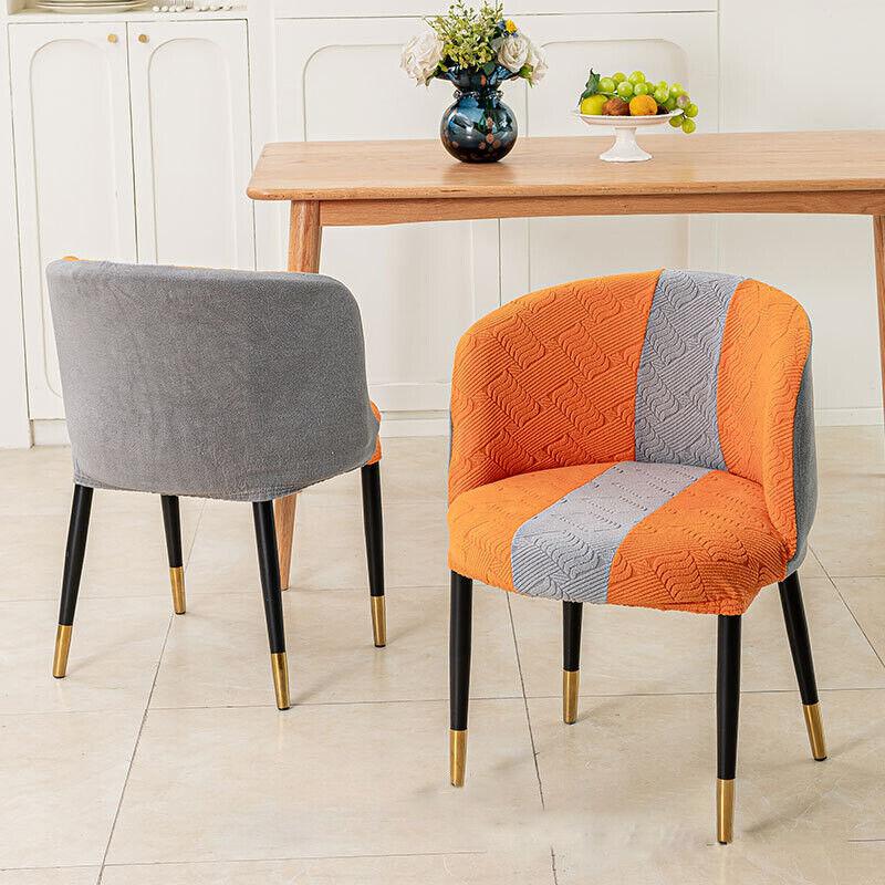 1PC Jacquard Circular Backrest Chair Cover Elastic Dustproof Dining Chair Cover Office Chair Seat Cover Home Decoration