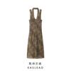 Kaslead New Women Clothes Western Style Fashion Animal Pattern Print Scarf Dress 8692114