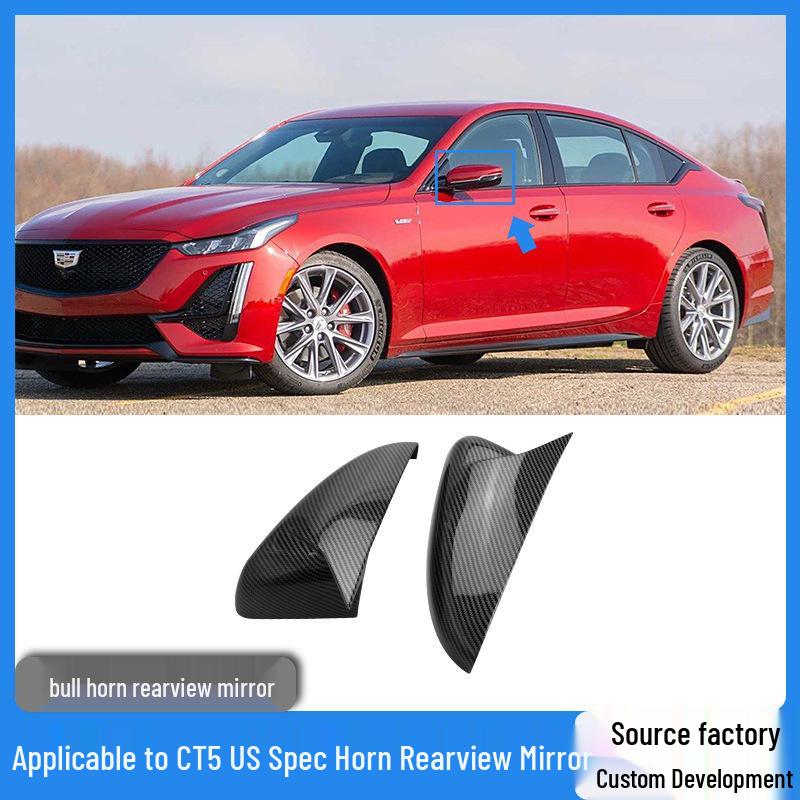 Rearview Mirror Cover for 2020-2025 Cadillac CT5 US Spec Glossy Black