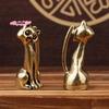 S-1Pc Antique Brass Cat Statue - Copper Animal Sculpture Incense Burner Home Desktop Decor Figurine For Cat Lovers