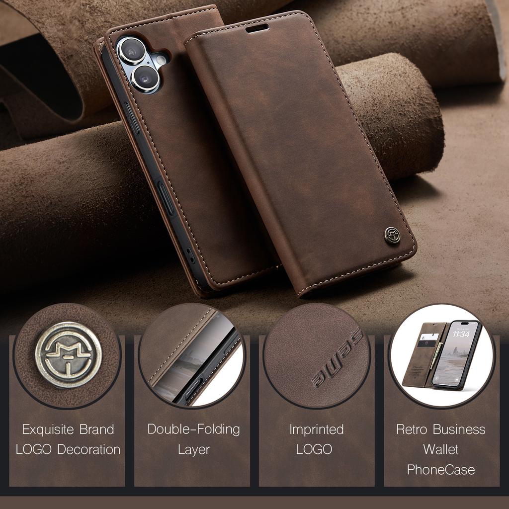 For iPhone 17 Wallet Case CASEME 013 Series PU Leather Phone Cover Stand