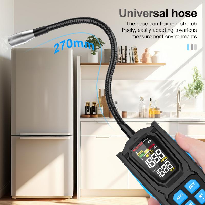 Professioneller Hochempfindlicher Freon-Leckdetektor Halogen-Leckdetektor R22 R32 R134a Gas Kältemittelgas HVAC Klimaanlagen Tester Digitalanzeige