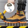 Fashion Waterproof Safety Boots Men Steel Toe Work Boots Anti-smash Stab-resistant Indestructible Protective Shoes Comfortable Mens Boot