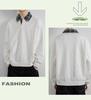 Men's Trendy Textured Hooded Sweatshirt and Jacquard Lapel Polo Shirt - Youth Casual Spring/Autumn Style