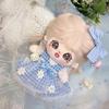 Geomong 20cm Doll Clothes Daisy Check Dress Non-attribute Costume Cotton Idol Doll Clothes, Blue, Popular Toys for Korean Children