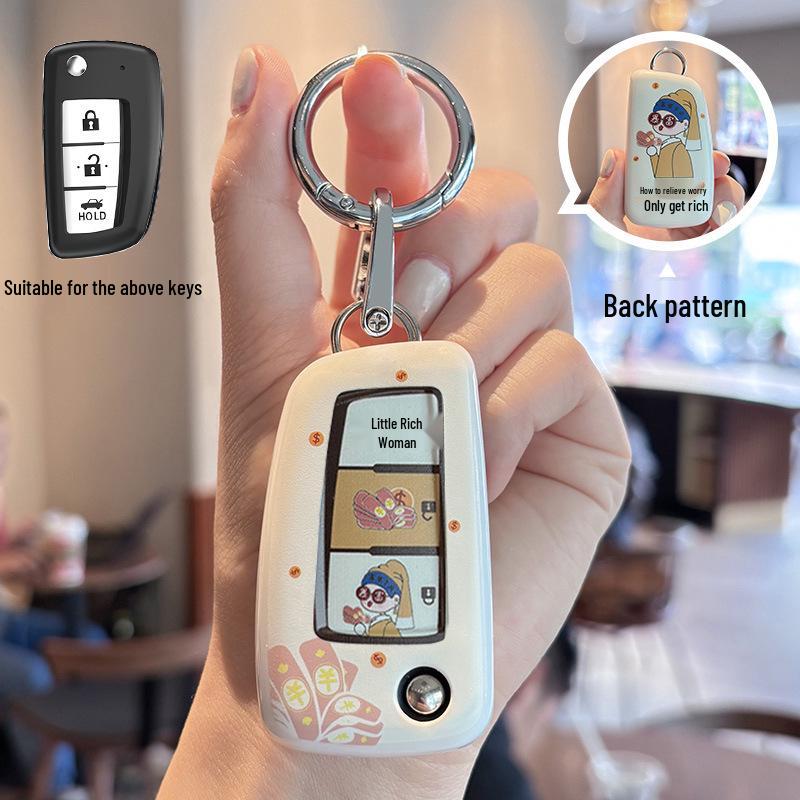 Fashionable Protective Shell for Nissan Qashqai Key - Classic Remote Control Cover with Car Buckle