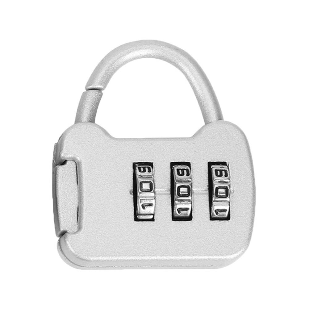 

3 Digit Padlock Mini Case Lock Multi-Function Suitcase Lock Metal Luggage Lock Anti-theft with Code for Holiday Travel серебряный