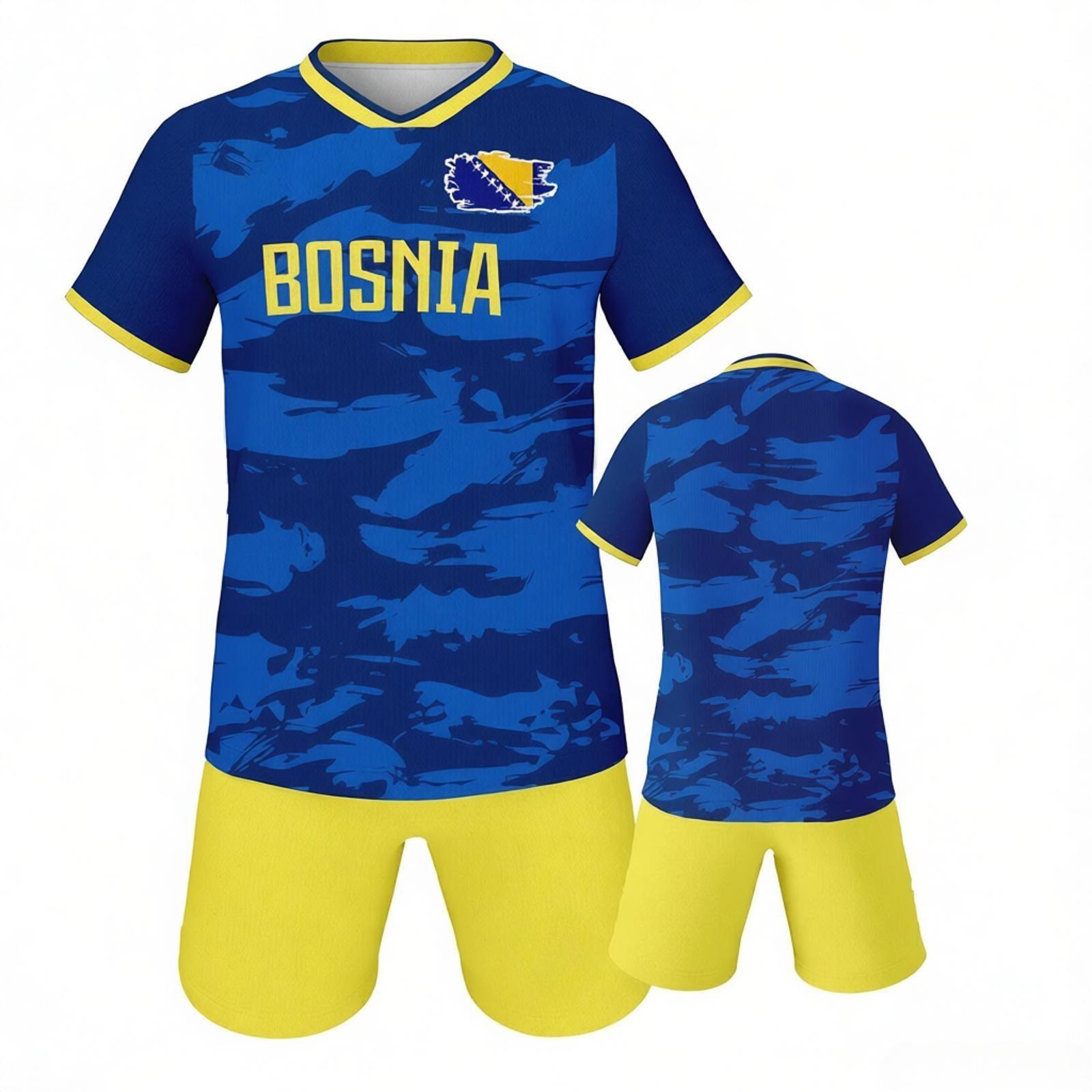 Soccer Jersey Bosnia Football Uniform Youth Team Training Kit XS