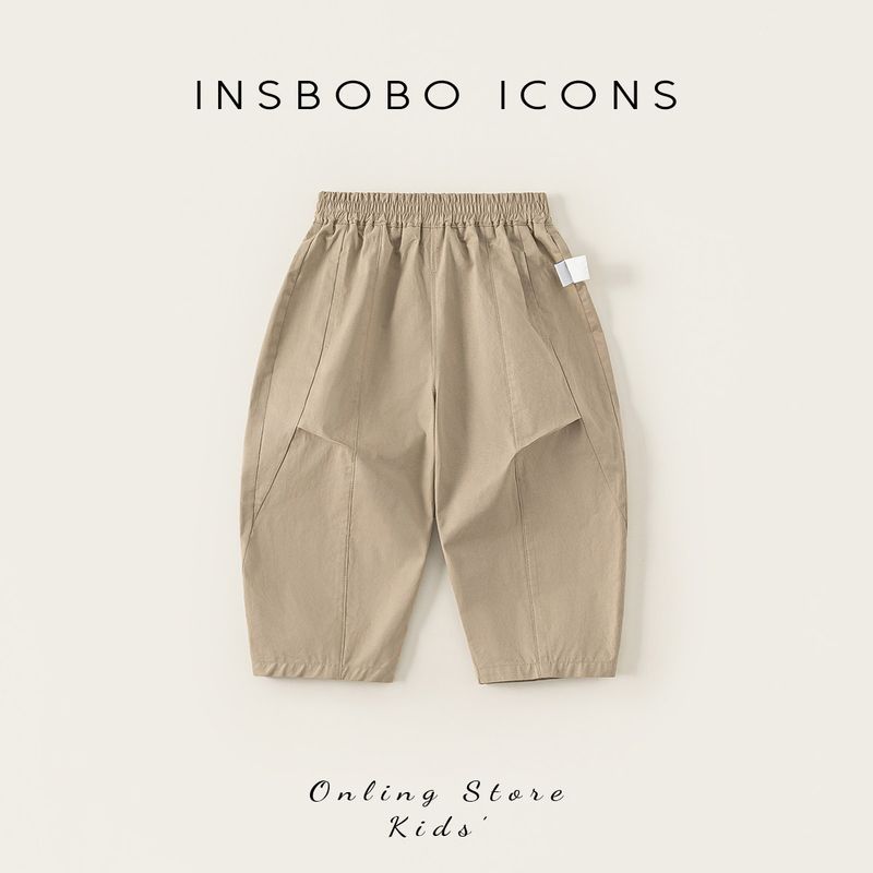 Insbobo Boys Pants 2026 Spring New Children s Clothing Stylish Long Pants Spring and Autumn Baby Casual Pants Trendy Kakh 80