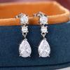 Klassischer Damenohrring Sterling Silber Wassertropfen Mikro Birnenförmiger Zirkonia Ohrringe für Frauen Silberne Nadel Statement