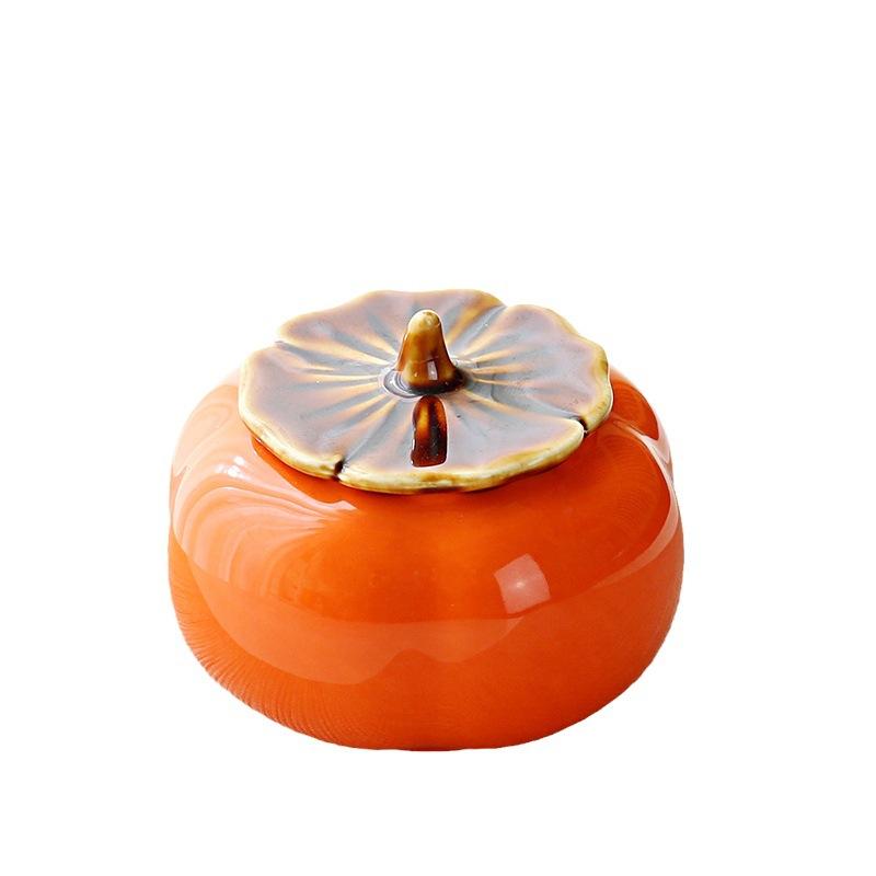 

Persimmon Ruyi Ceramic Sealed Persimmon Sugar Box Candy Creative Tea Can Mini Small Packaging Happy Sugar Jar Jar