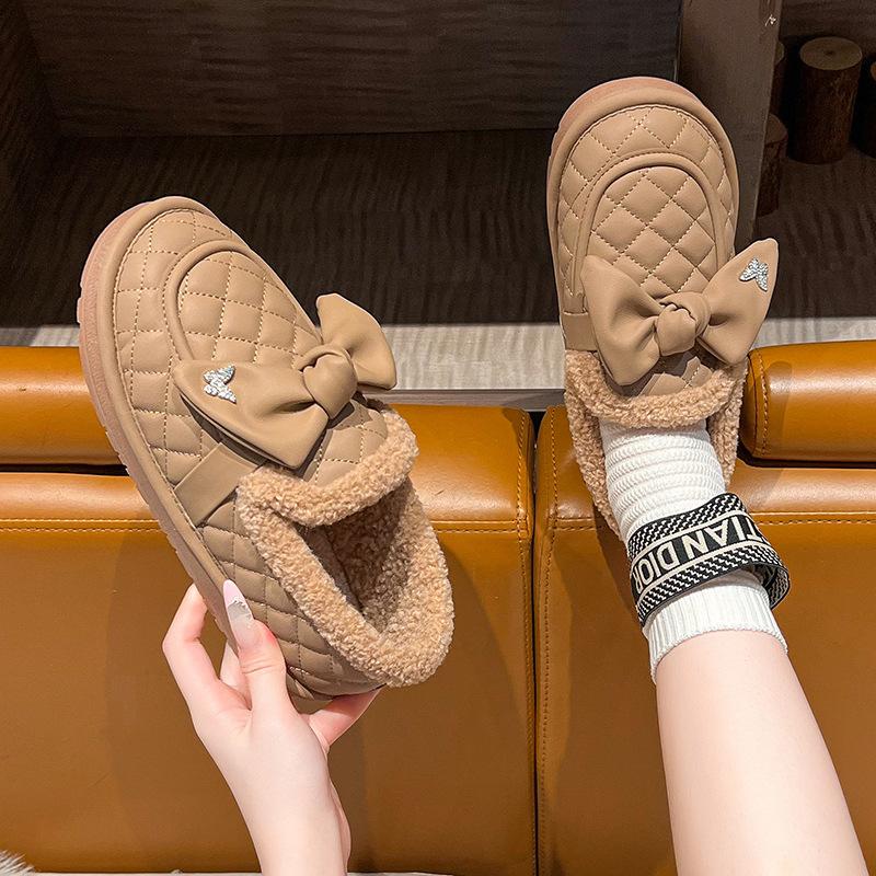

Fashion bow light mouth cotton shoes women s 2025 autumn new models are not tired of simple and versatile outer wear Mao Mao shoes 35