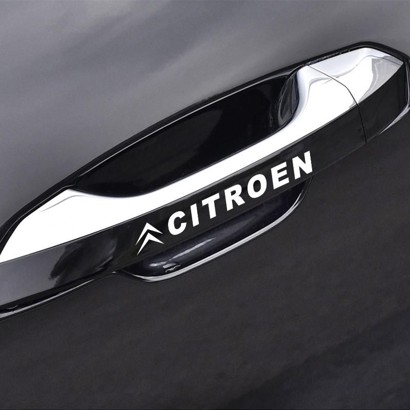 4Pcs Car Door Handle 3D Stickers Tire Rear View Mirror Decals Decoration For Citroen C1 C3 C4 C5 C6 2CV VTS Picasso Cross Cactus RD3 C4L DS3 DS4 DS5