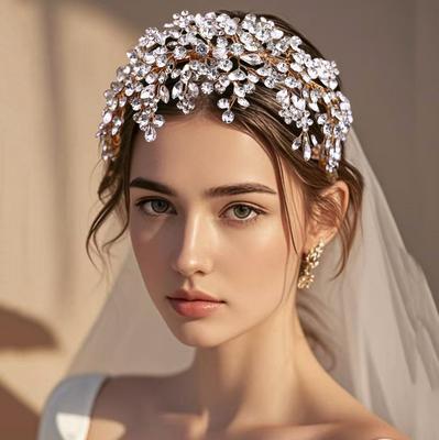 Bridal Hair Headband, Luxury Handmade Rhinestone Braided Headband, Wedding Dress, Wedding Hairband, Hair Accessories