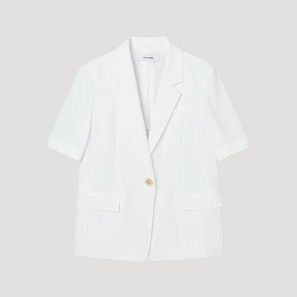 

[She S miSS] Куртка с коротким рукавом и одной пуговицей SwSjkp22020 Wh white/55