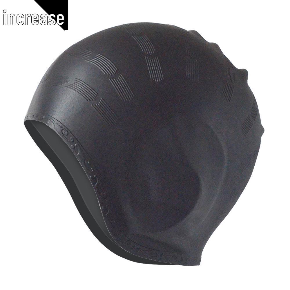 Men's XL Silicone Swimming Cap - Comfortable, Waterproof, Ear Protection, Long Hair Fit