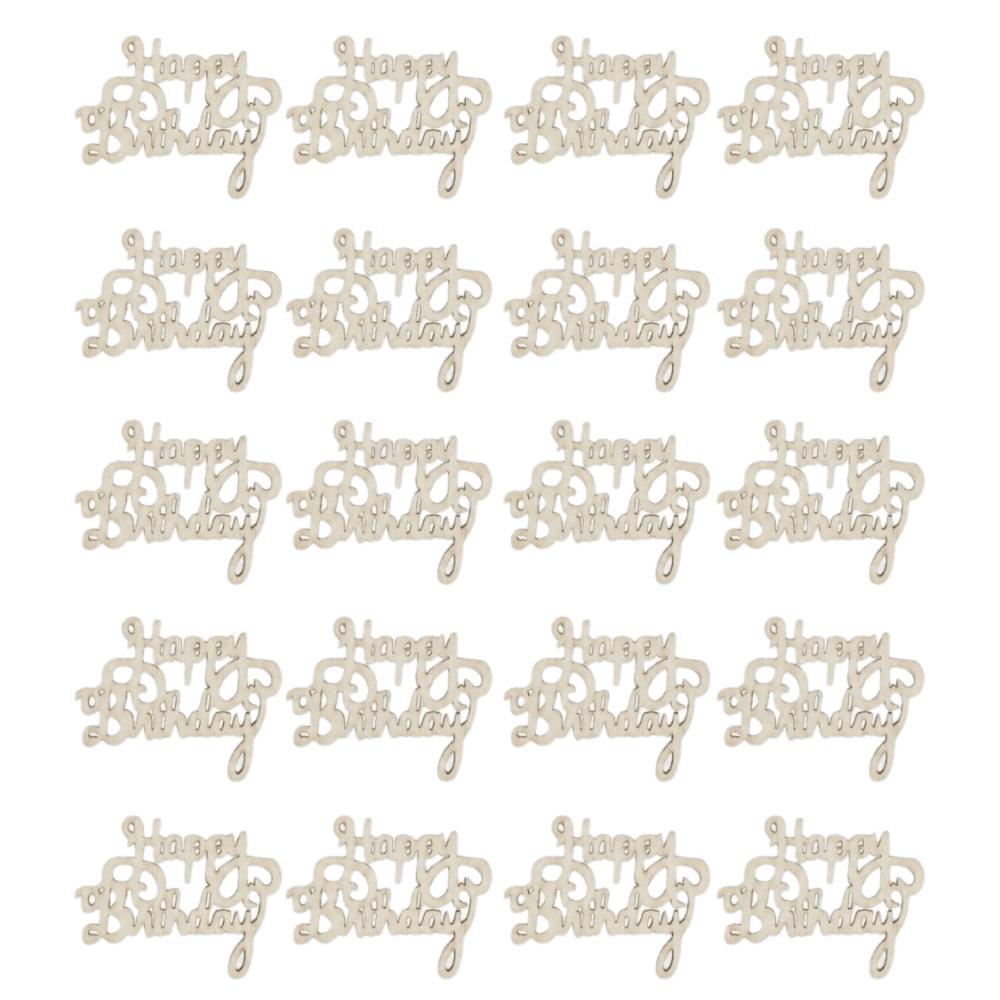 20pcs Hollow Cutout Wood Cutout Words Mini Size Wooden Party Prop For Birthday Party