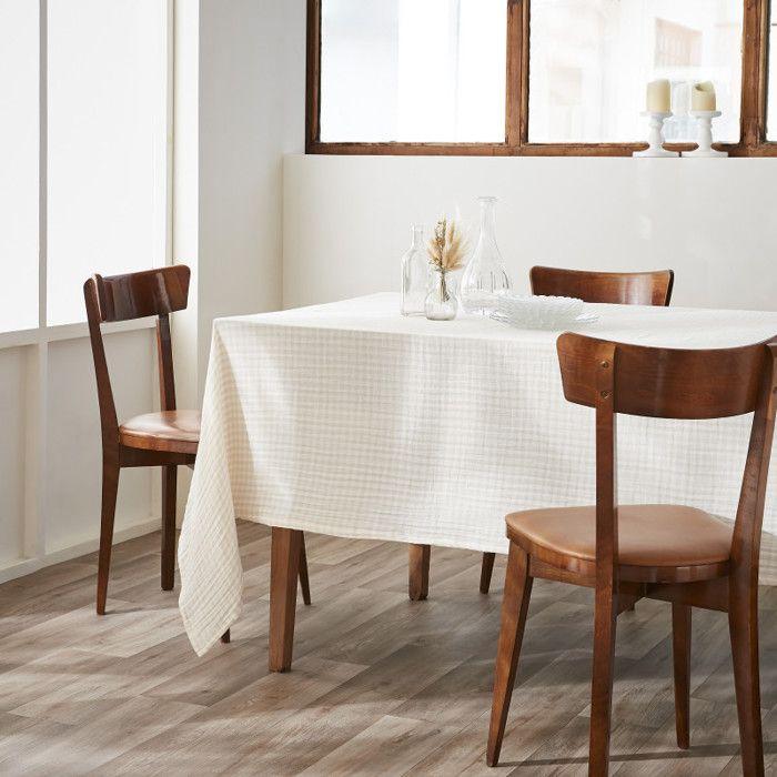 Nappe de table "Vickie" 150 x 250 cm "Gaze de Coton tissé teint" - Vickie Pampa