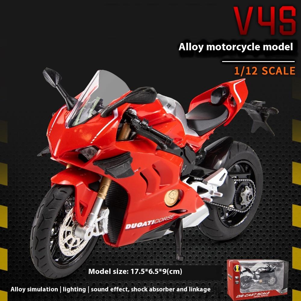 1/12 Scale V4S Genuine Alloy Motorcycle Model Static Die Casting Toy Collection Model Gift,Suitable for Making Collectible Ornaments