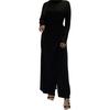 Muslimische Damenmode für Frische Einfarbige Overalls Kleider Abaya Dubai Türkei Islam Schnürung Hoher Bund Kleidung Langarm