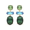 Earrings - LUXENTER - Mekon - 18k Gold Plated - Green Crystal - 56.5 Mm