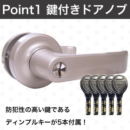 AGENT LS-100 Replacement Lever Door Knob with Key, Universal Lock, for Back Doors and Front Doors, Dimple Key, Left and Right Handed, Replacement Inst