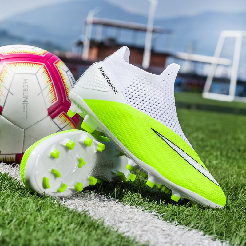 

Футбольные бутсы Новые высокие носки для мужчин и женщин Взрослые кожаные бутсы Молодежные студенческие футбольные бутсы 45