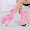 Shoes Women's Patent Leather Short Boots - 20cm Ultra High Heel with Platform, for Pole Dance, Runway, Nightclub - 26 Color Choose