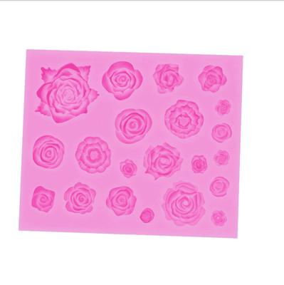 Moule en silicone à 21 cavités en forme de rose pour décoration de gâteau, cupcake, chocolat, bonbons, pâtisserie, bougie, outil de dessert DIY