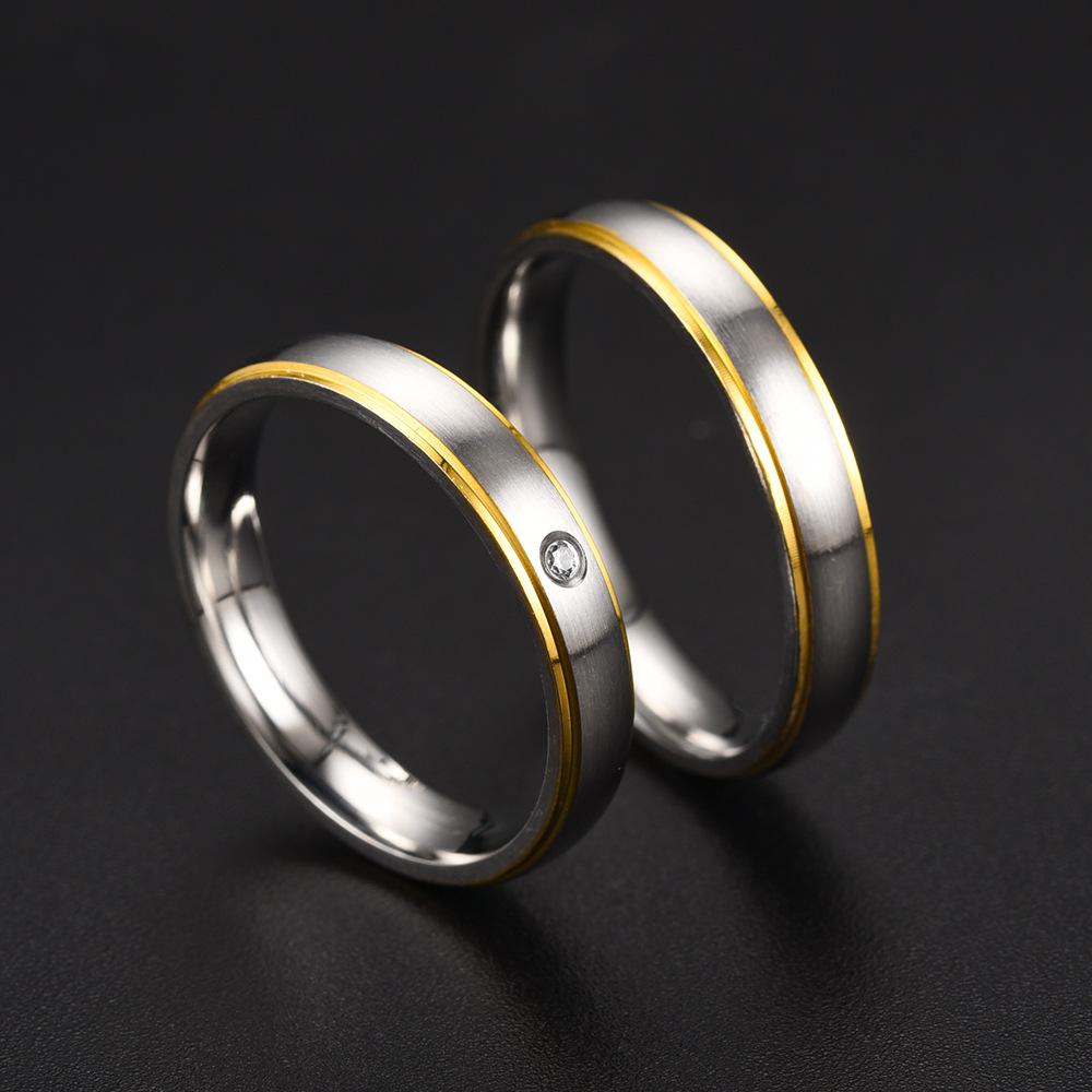 2025 Titanium Steel Zircon Couple Ring For Women Men Zircon Accessories Wholesale Valentine Day Gifts Wholesale Size 5-13