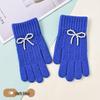 Women's Winter Knit Bow Pearl Gloves