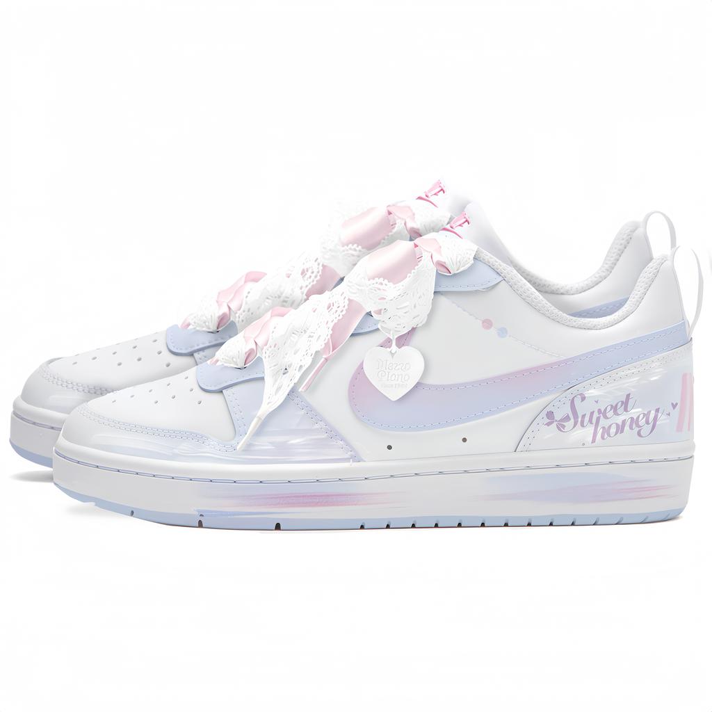 Nike Court Borough Sweetheart Baby Low top Skateboard Shoes Women's Blue Pink BQ5448-100(Team376-)