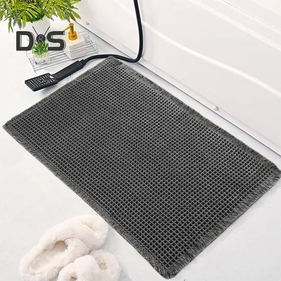 Floor Mat Quick Absorbent Thickened Quick-Drying 3D Texture Anti-Slip Bottom Dirt-trapping Entry Rug Multipurpose Bath Shower Sink Kitchen Carpet