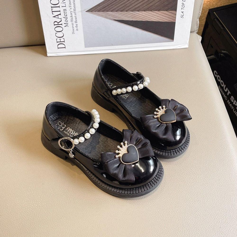 Soft Soled Mary Jane Shoe Pearl Girls Princess Shoes Fashion Casual Kids Flats  Banquet
