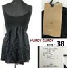 Japonya'da Üretilmiştir Etiketli Yeni HURDY GURDY İpek Saten Kamisol 38 Siyah İpek Üstler Gömlekler(KULLANILMIŞ)