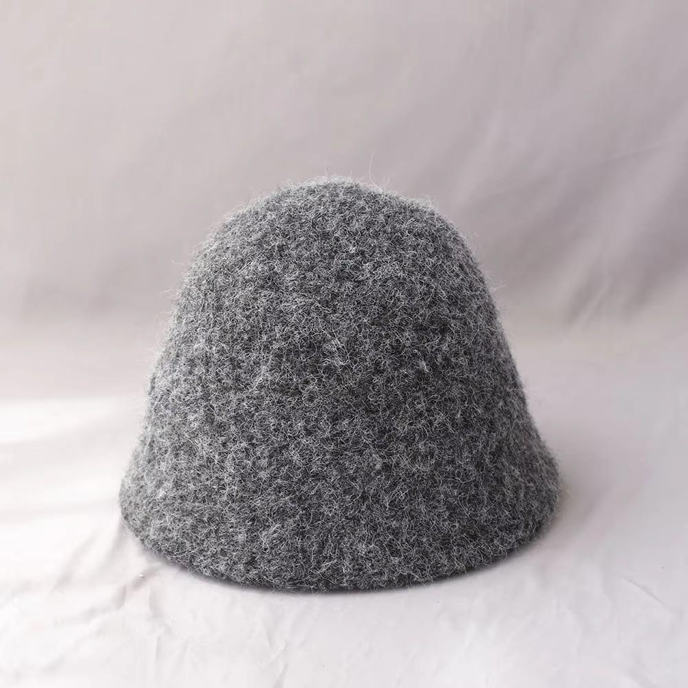 Windproof Wool Fisherman Hat Handcrafted Winter Warm Bucket Hat Sweet Knitted Beanie Autumn Winter
