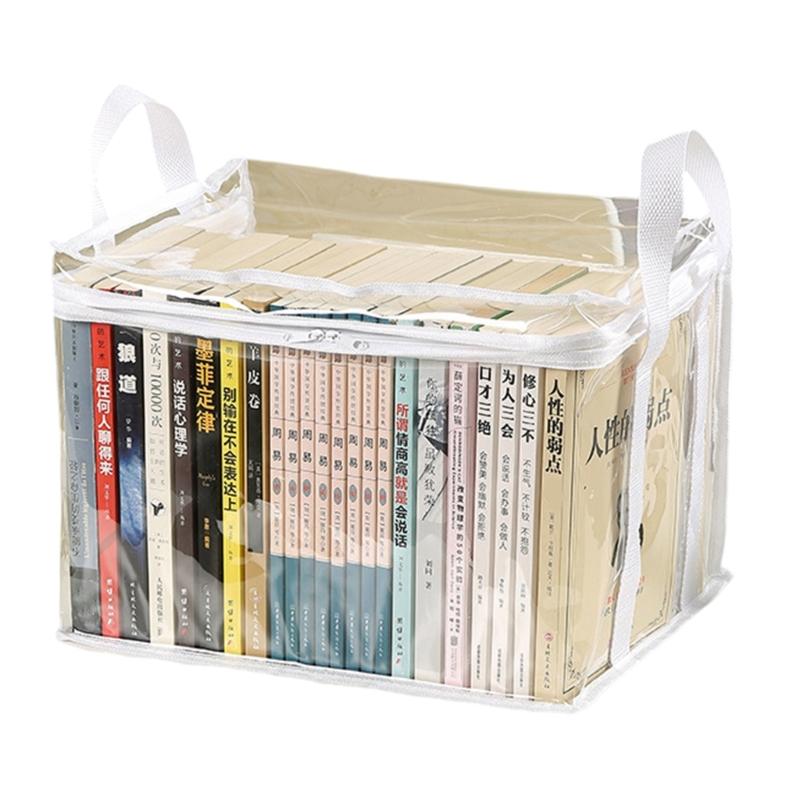 Wasserdichte Buch-Organizer Praktische Buchaufbewahrungsbox Faltbare Spielzeugbox Transparente Buchbox für Wohnheim Haushalt Klassenzimmer