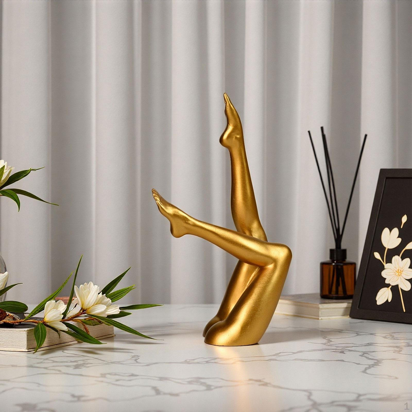 

Скульптура женских ног Настольное украшение Декор Дисплей Уникальная ремесленная фигурка Офисная статуэтка для золотой
