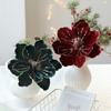 Sequins Artificial Poinsettia Flower 22CM Sequins Flower Christmas Glitter Flower  Home Decoration