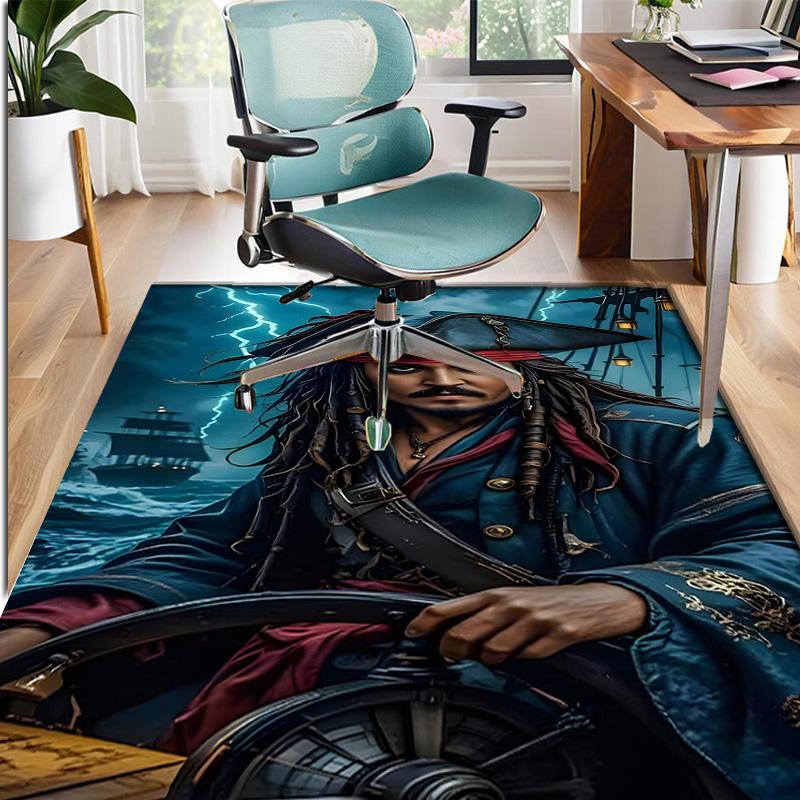 Captain Jack Sparrow Pattern Rug, Indoor/Outdoor Mat, for Picnic, Gameroom, Bedroom, Office, Living Room, Home Decor Carpet, Birthday Gift