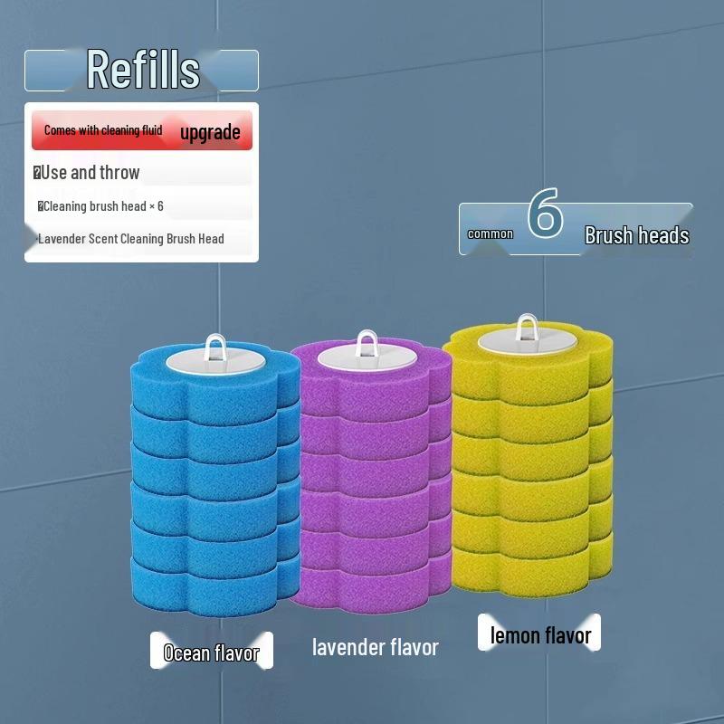 

Disposable Wall-Mounted Toilet Brush Set with Replacement Heads for Easy Squatting Toilet Cleaning