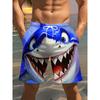 Nuovi Pantaloncini da Spiaggia Stampati Moda Uomo Stampa Dominante con Motivo Grande Squalo