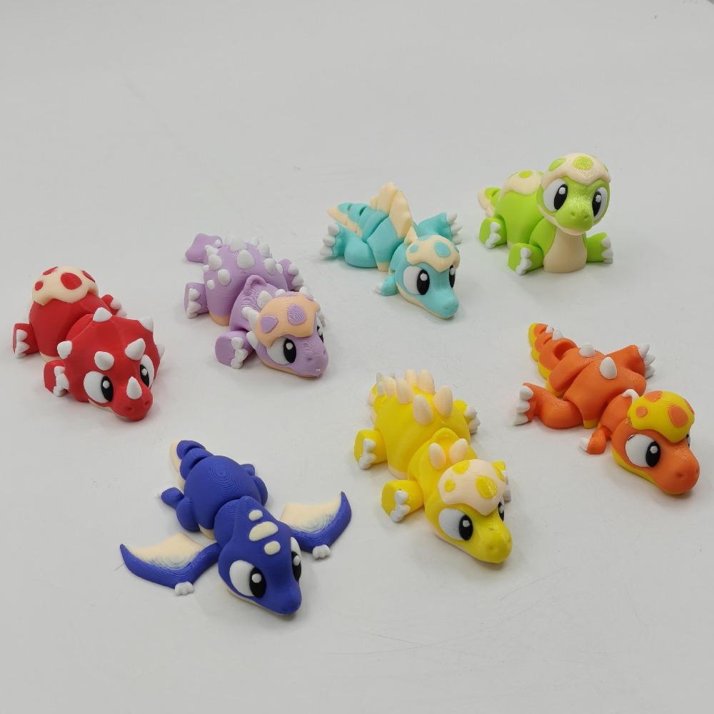 3D Printed Cute Dinosaur Baby Eggshell Figure Animal Toy Home Decoration Joints Movable Realistic Eyes Desktop Decor Kids Gifts
