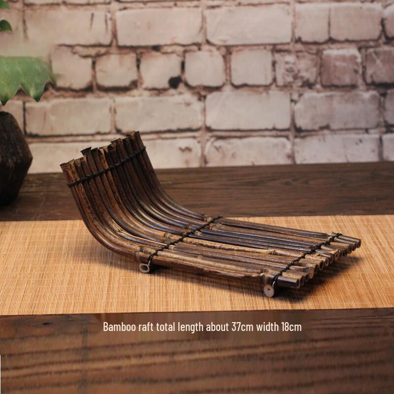 Purple Bamboo Boat-Shaped Tea Tray