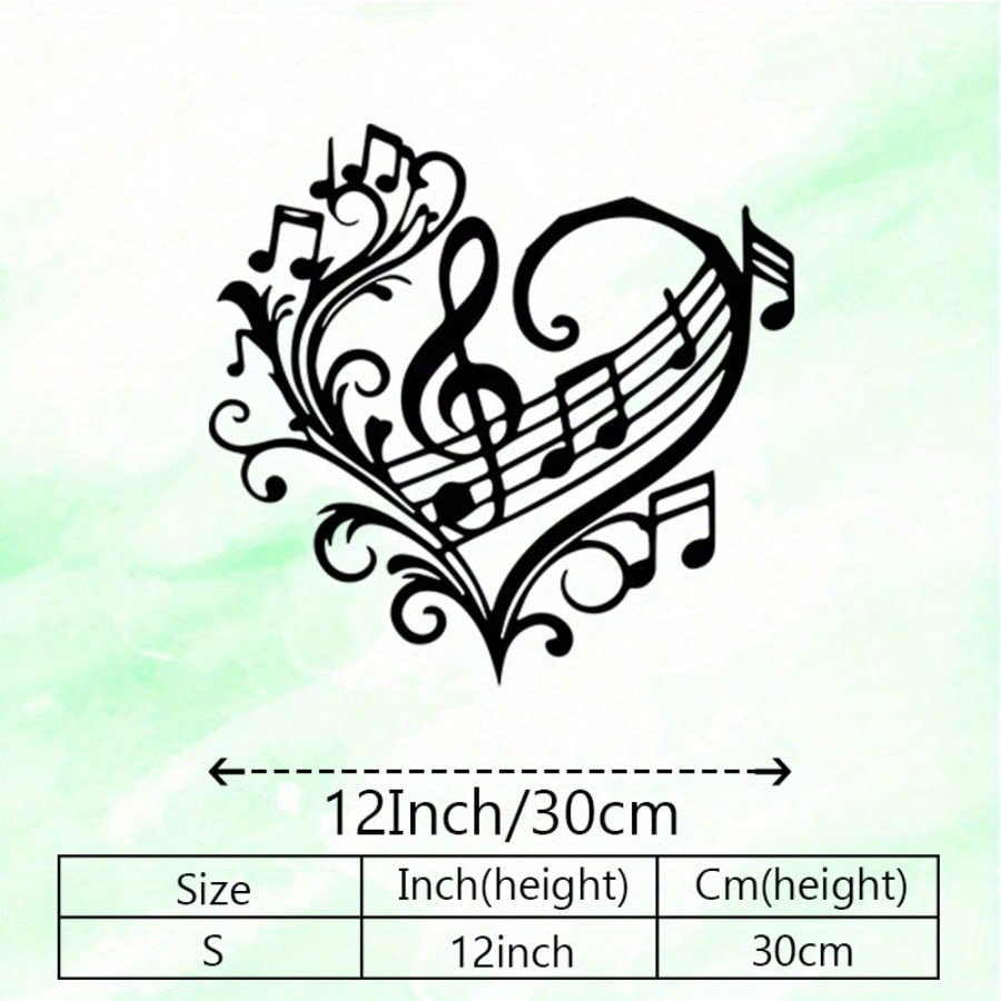 

Vintage Music Heart Metal Wall Art Decor Gift For Conductor Enthusiast