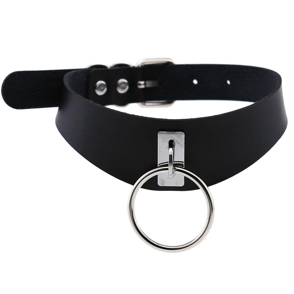 Harajuku Hip-Hop Punk O-Ring PU Leather Necklace Collar