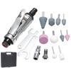 Mollytek 16-Piece Air Die Grinder Set for Polishing and Grinding, 1/4" Air Rotary Tool, 10 Types of Grinding Wheels, with Storage Case