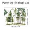 Watercolor Pine Cedar Pine Bedroom Living Room Background Landscaping Decorative Wall Stickers