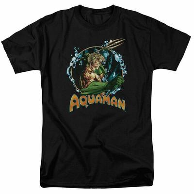Aquaman Władca Mórz Atlantyda Superbohater Komiks Unisex Czarny Unisex Koszulka